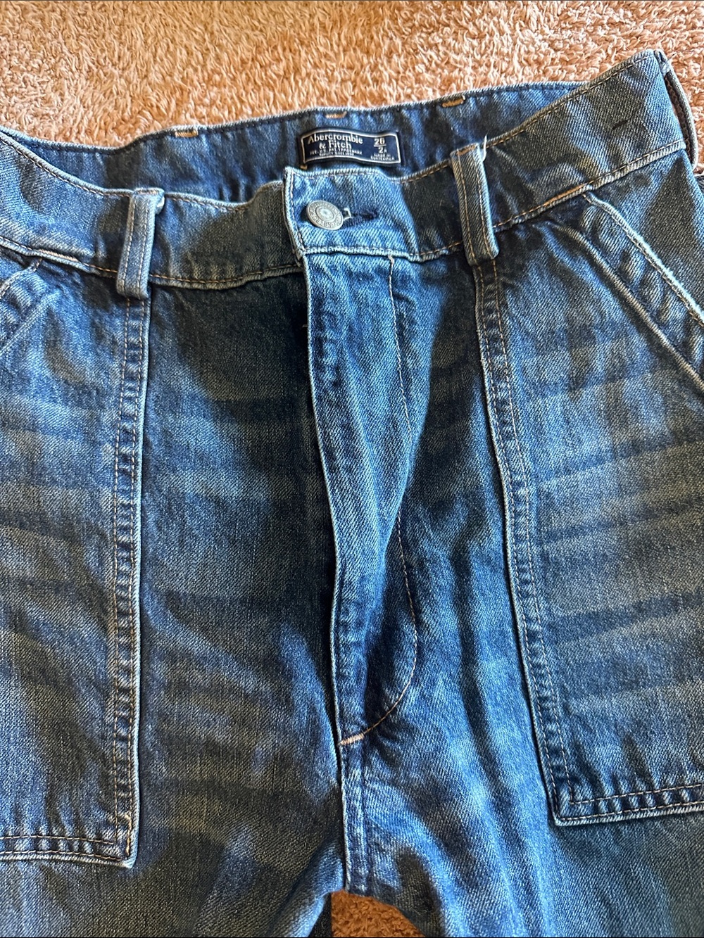 Abercrombie wide leg crop high rise baggy jeans 26 - Picture 2 of 3